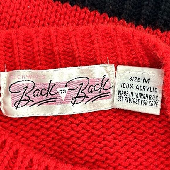 Vintage Scottish Terrier Red Cardigan By Richwil's Back to Back Acrylic Boxy M - Picture 11 of 12